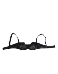Dolce & Gabbana Black Satin Underwire Bra Lingerie IT2 Underwear -   -  Dolce & Gabbana.