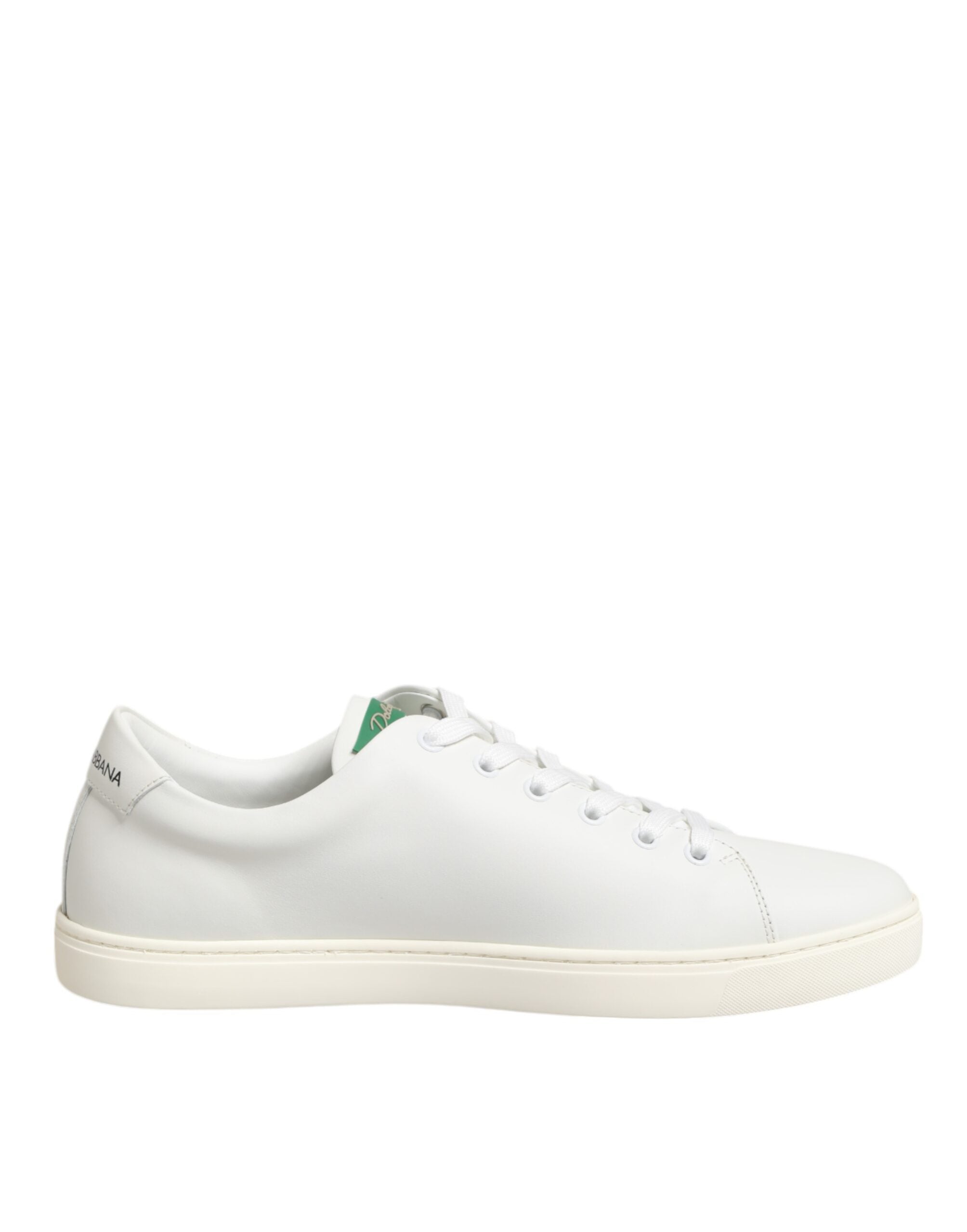 Dolce & Gabbana White Leather Rose Embroidery Low-Top  Shoes -   -  Dolce & Gabbana.