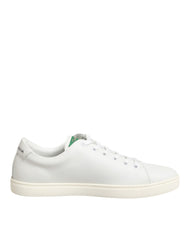 Dolce & Gabbana White Leather Rose Embroidery Low-Top  Shoes -   -  Dolce & Gabbana.