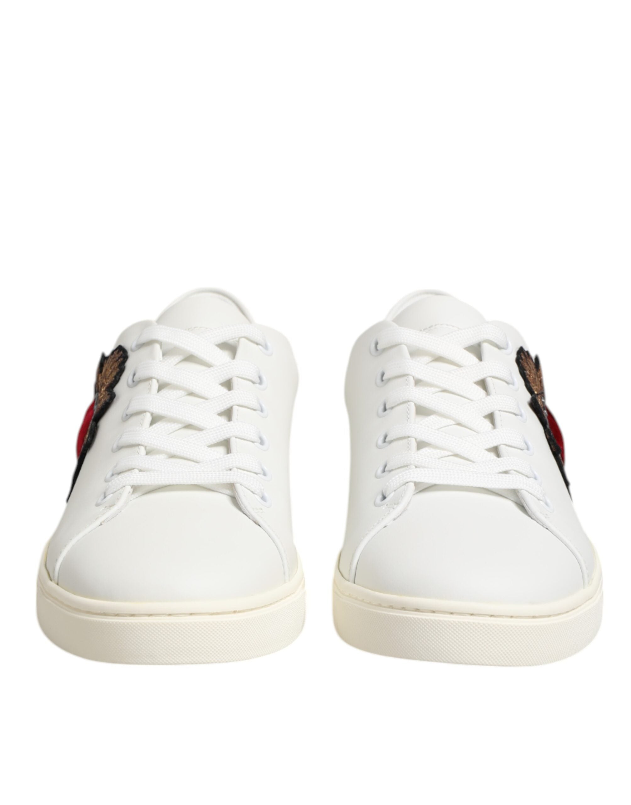 Dolce & Gabbana White Leather Sacre Heart Patch Sneakers  Shoes -   -  Dolce & Gabbana.