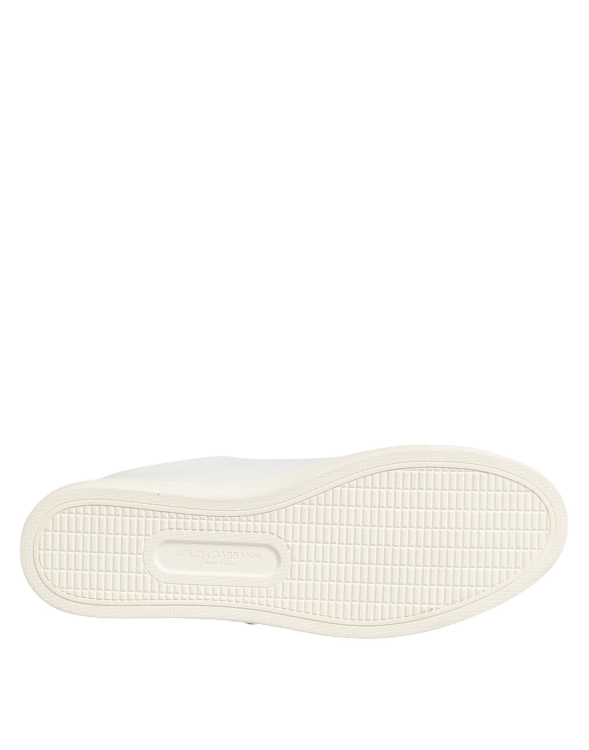 Dolce & Gabbana White Leather Sacre Heart Patch Sneakers  Shoes -   -  Dolce & Gabbana.