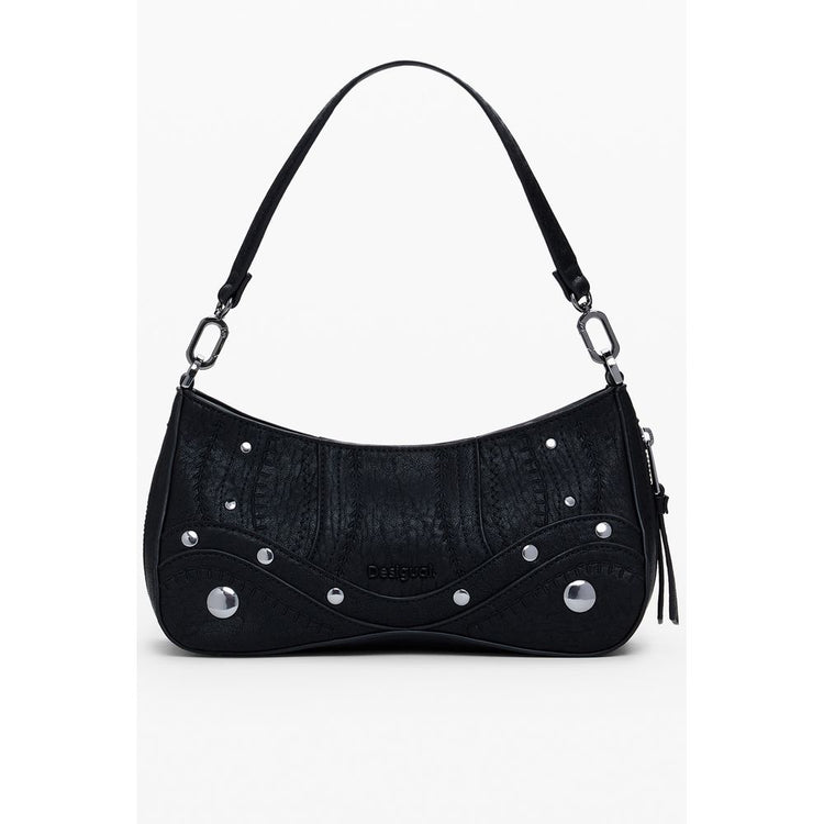 Desigual - Edgy Studded Textured Shoulder Bag - Black Desigual
