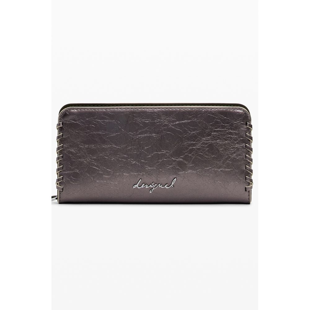 Desigual - Metallic Polyethylene Compact Zip Wallet - Bronze Desigual