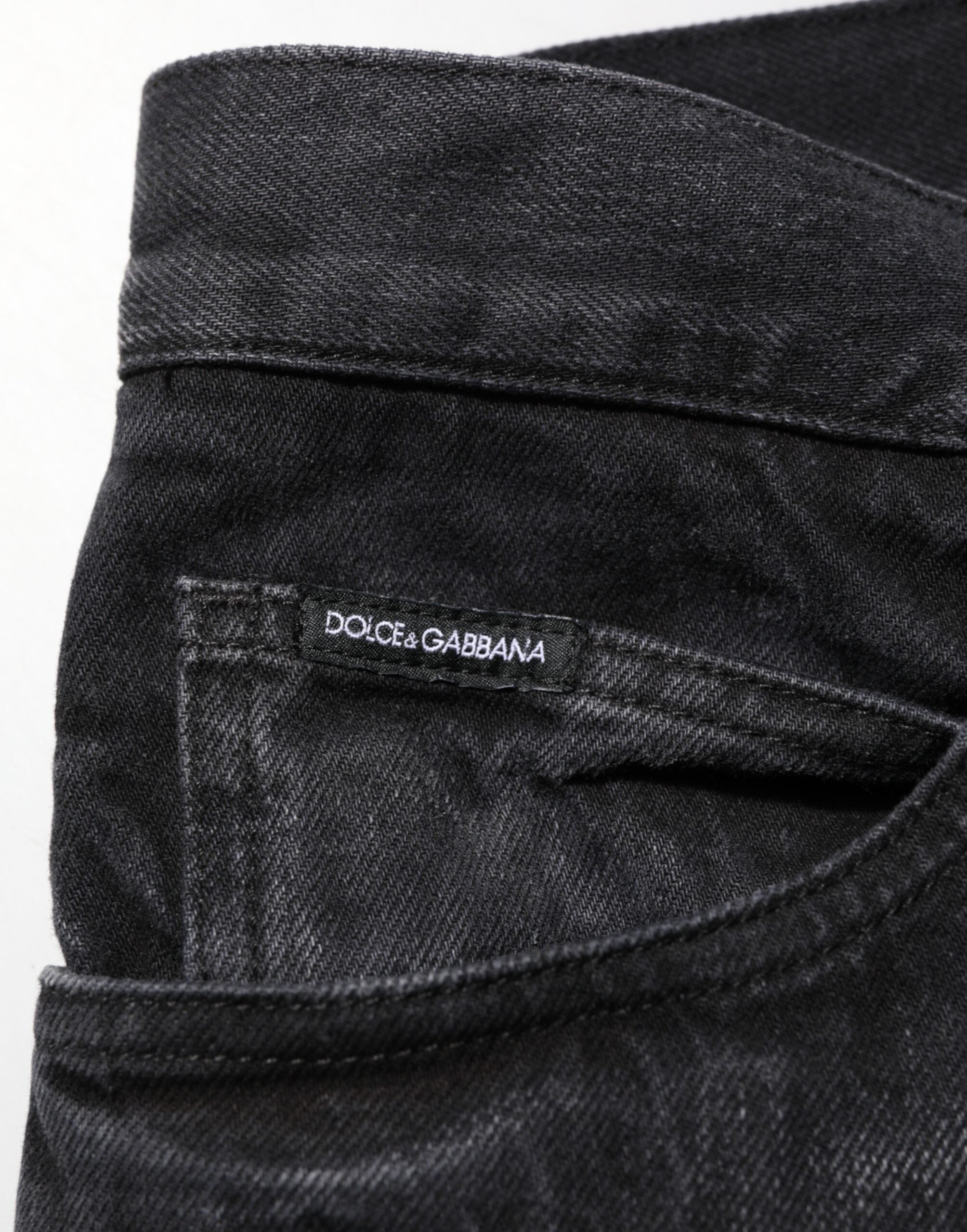 Dolce & Gabbana Black Washed Cotton Skinny Men Denim Jeans -   -  Dolce & Gabbana.