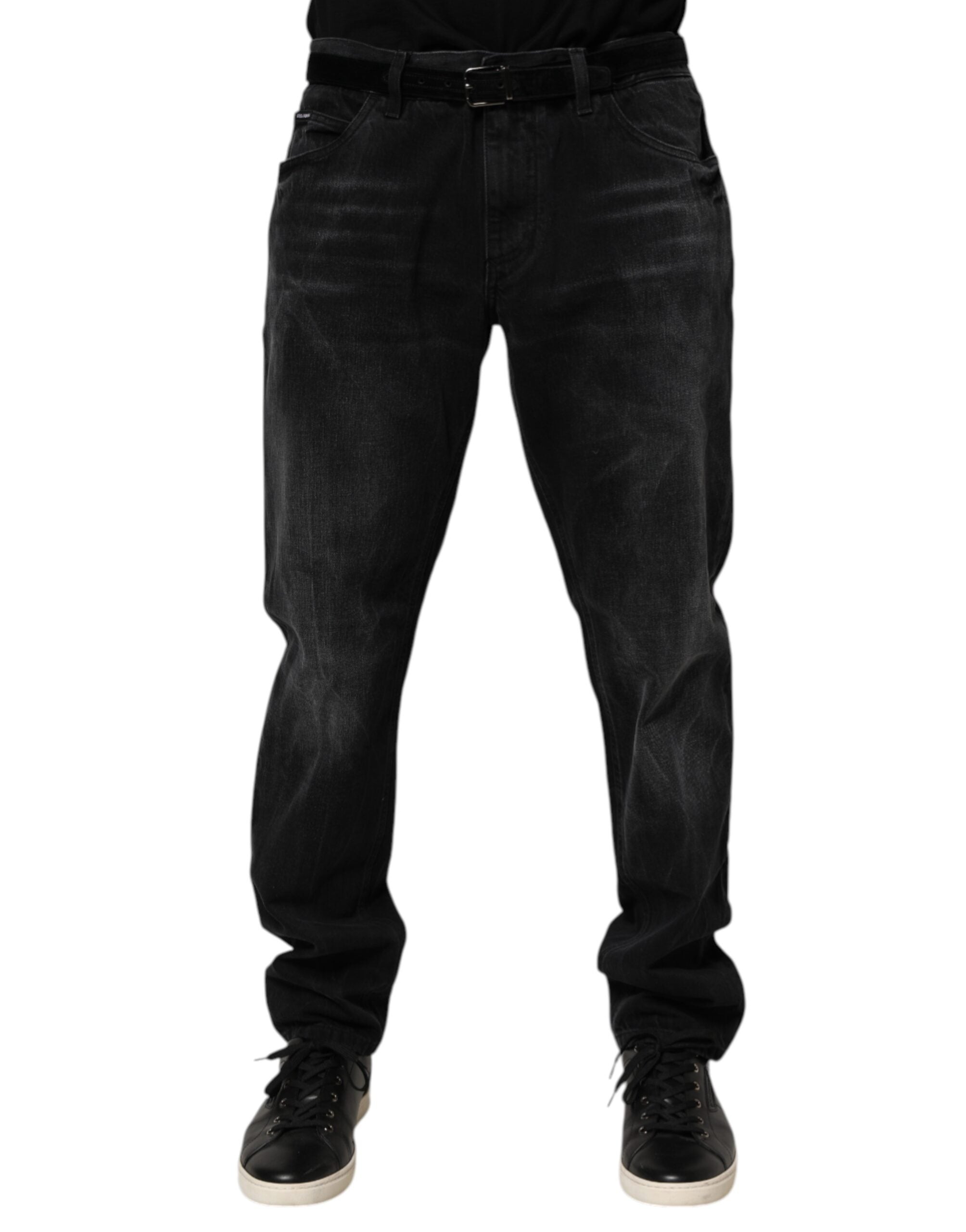 Dolce & Gabbana Black Washed Cotton Skinny Men Denim Jeans -   -  Dolce & Gabbana.