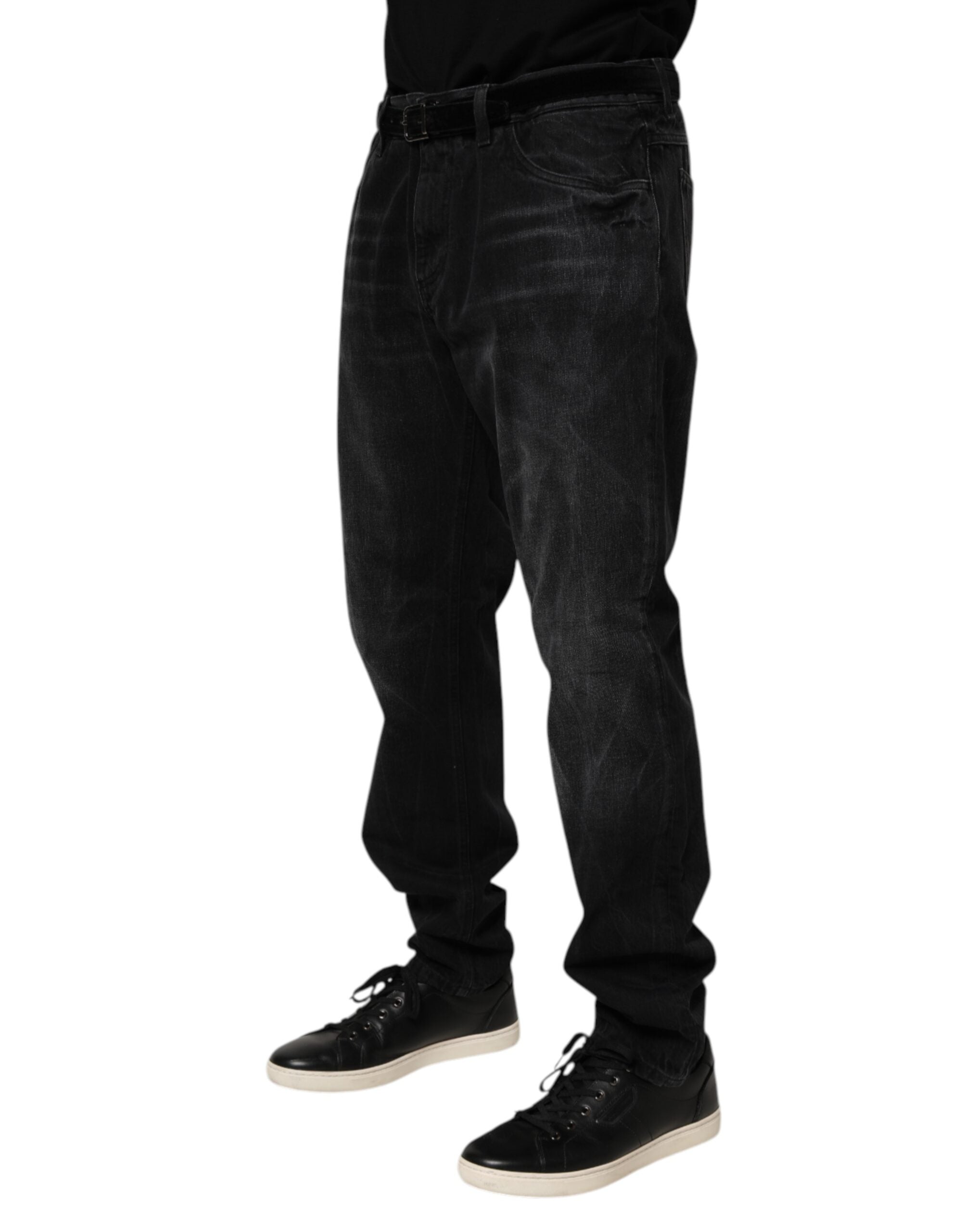 Dolce & Gabbana Black Washed Cotton Skinny Men Denim Jeans -   -  Dolce & Gabbana.