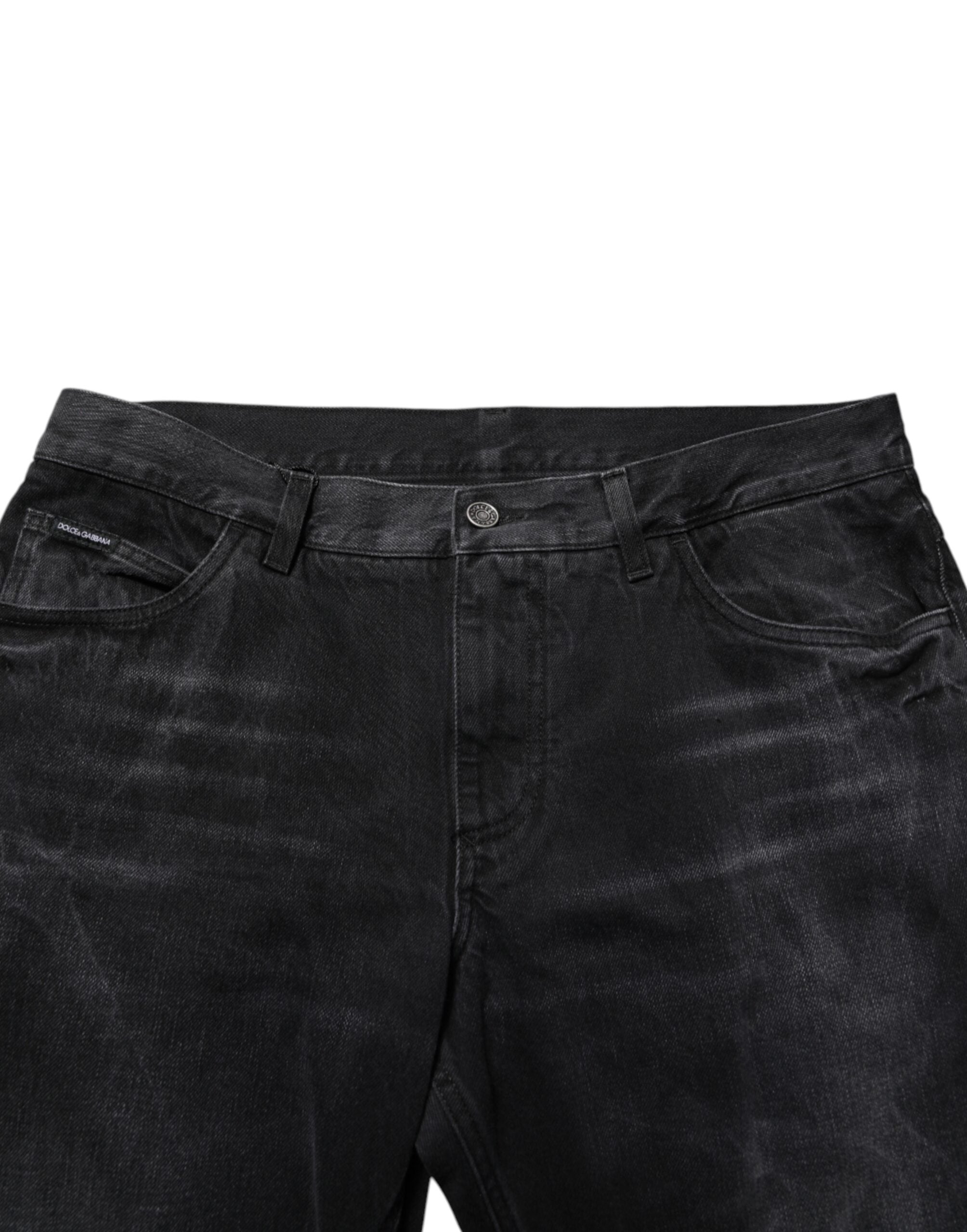 Dolce & Gabbana Black Washed Cotton Skinny Men Denim Jeans -   -  Dolce & Gabbana.