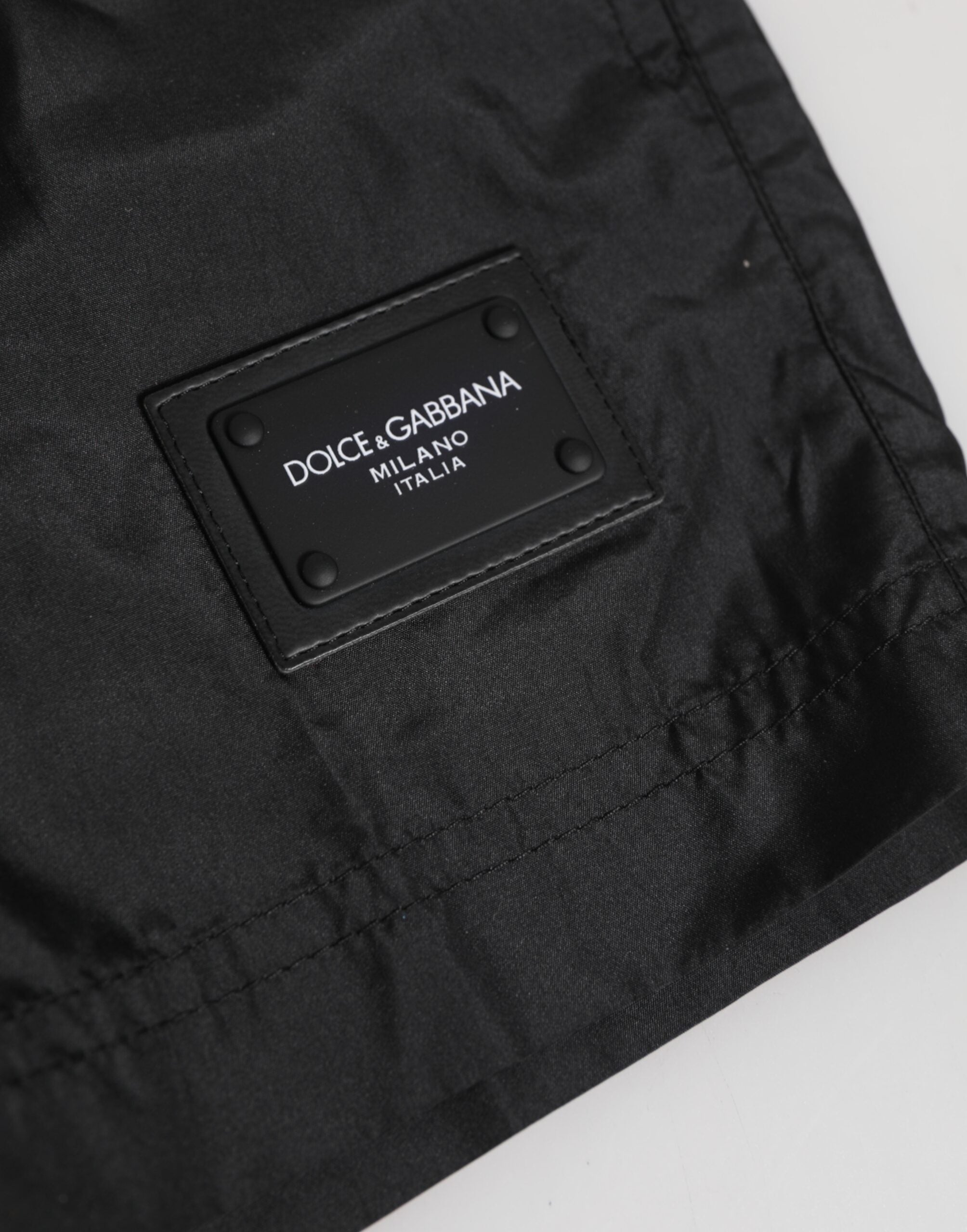 Dolce & Gabbana Black Logo Polyester Beachwear Shorts Swimwear -   -  Dolce & Gabbana.