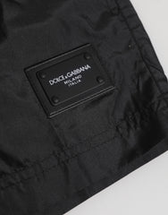 Dolce & Gabbana Black Logo Polyester Beachwear Shorts Swimwear -   -  Dolce & Gabbana.