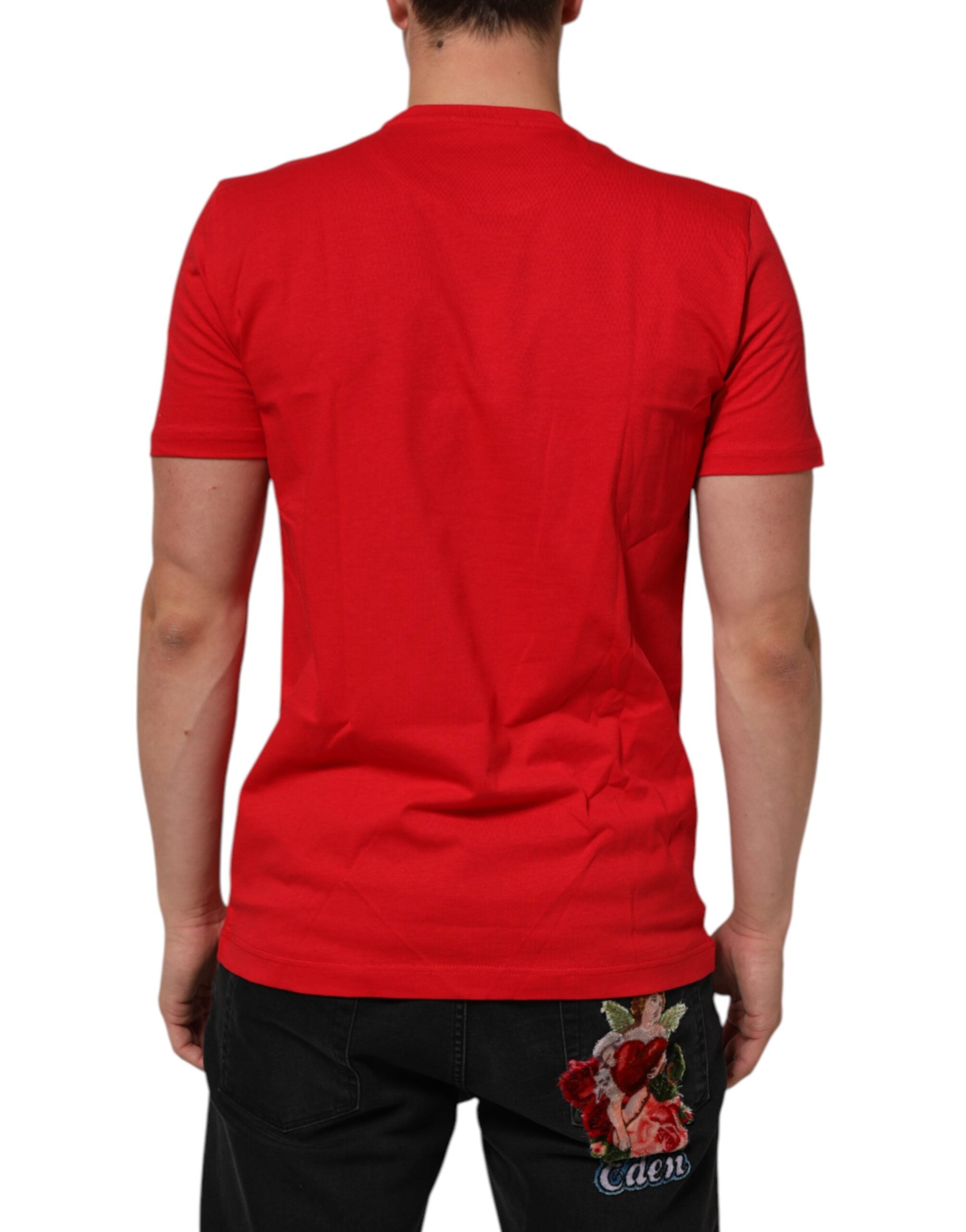 Dolce & Gabbana Red Goodluck 2023 Cotton Crew Neck T-shirt -   -  Dolce & Gabbana.