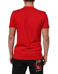 Dolce & Gabbana Red Goodluck 2023 Cotton Crew Neck T-shirt -   -  Dolce & Gabbana.