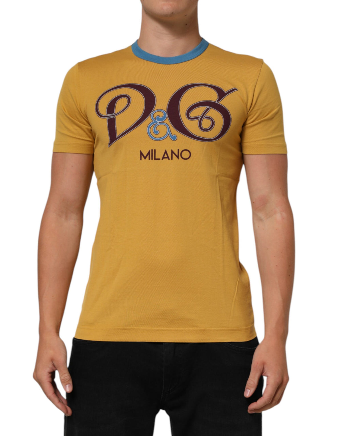 Dolce & Gabbana Yellow Logo Crew Neck Short Sleeves T-shirt -   -  Dolce & Gabbana.