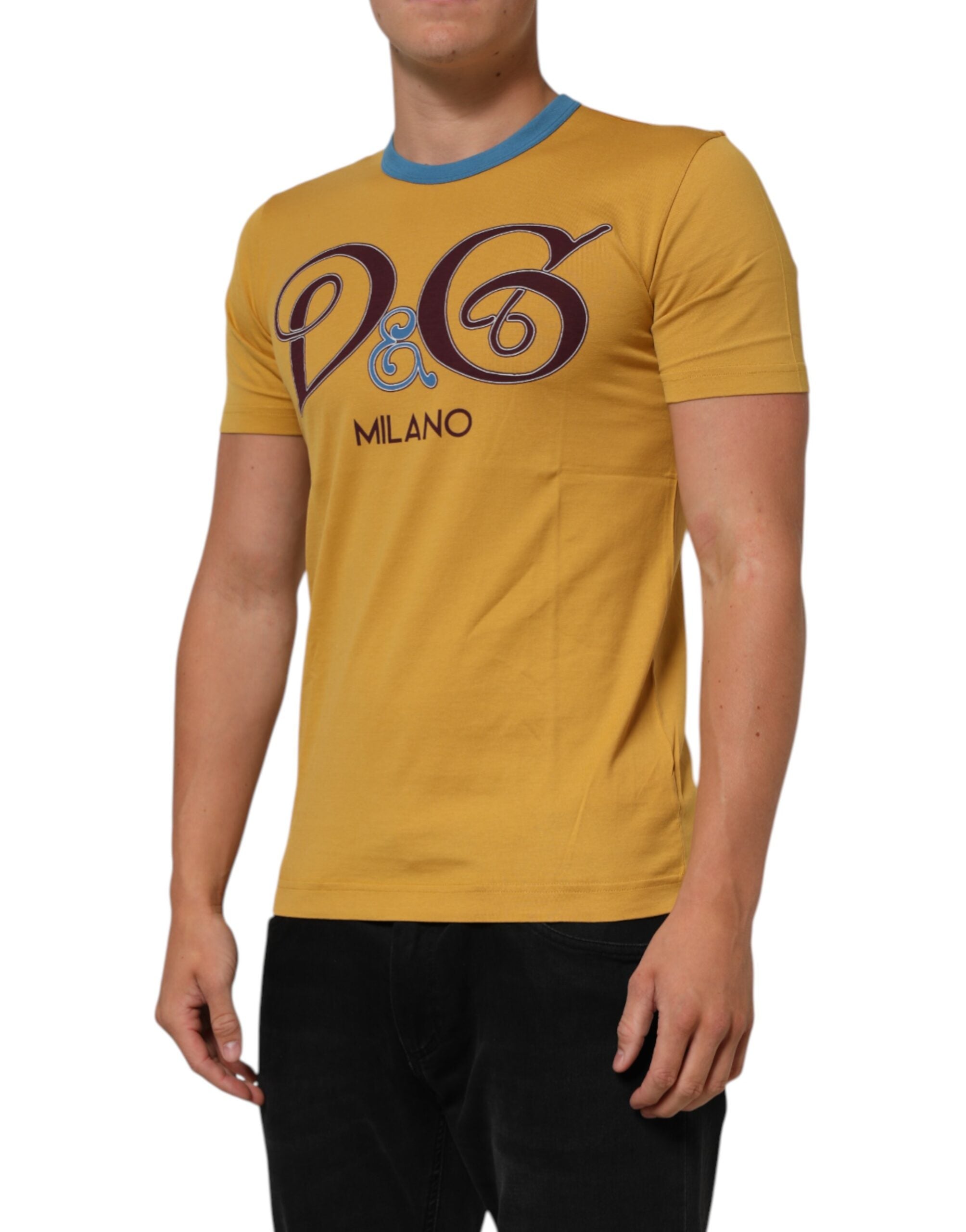 Dolce & Gabbana Yellow Logo Crew Neck Short Sleeves T-shirt -   -  Dolce & Gabbana.