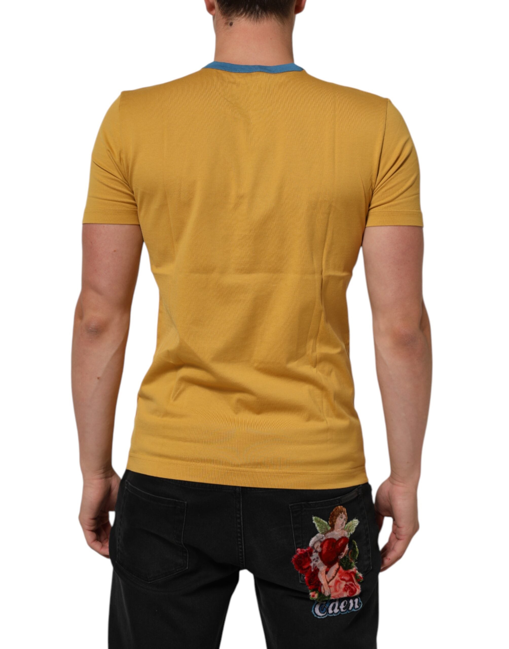 Dolce & Gabbana Yellow Logo Crew Neck Short Sleeves T-shirt -   -  Dolce & Gabbana.