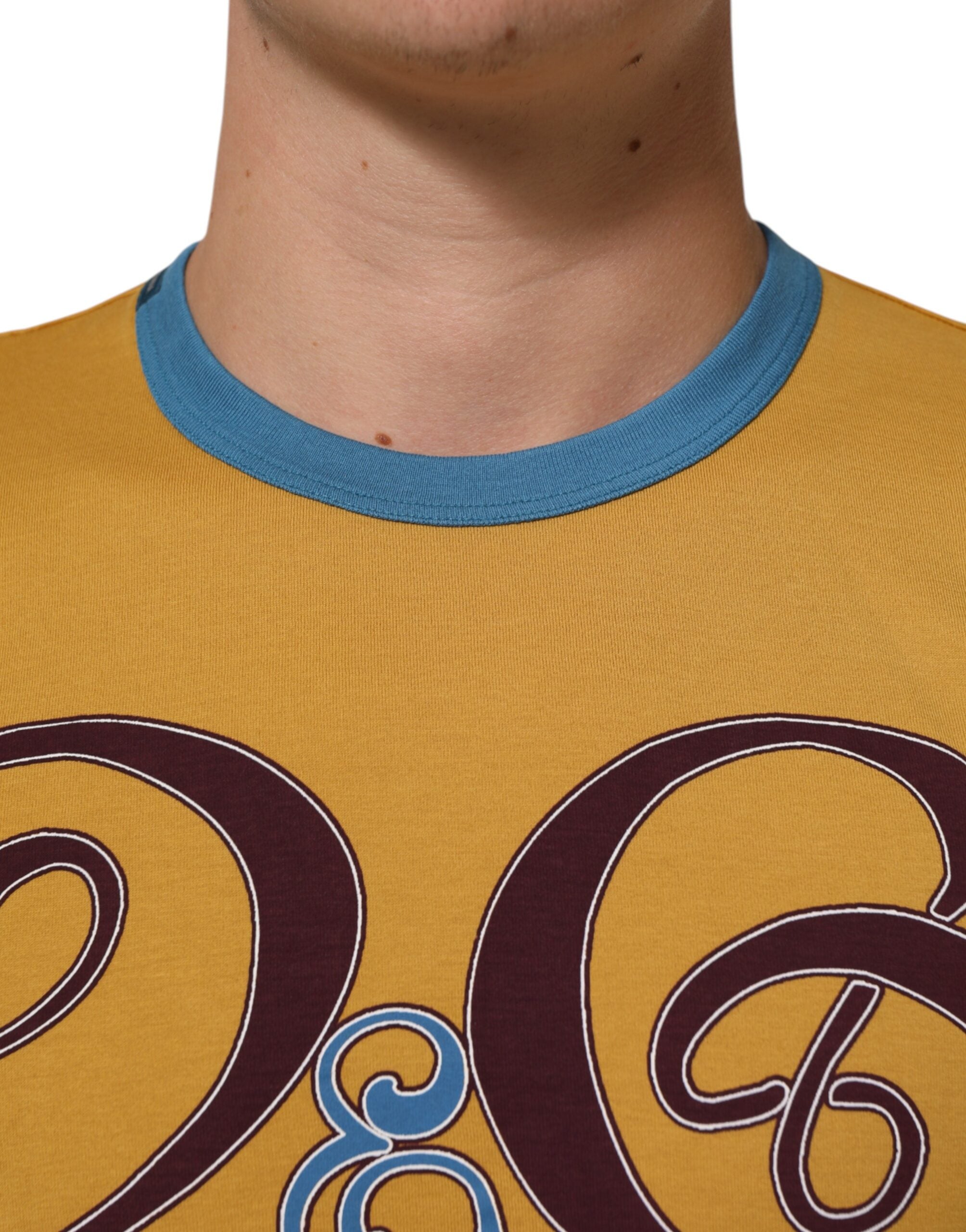 Dolce & Gabbana Yellow Logo Crew Neck Short Sleeves T-shirt -   -  Dolce & Gabbana.