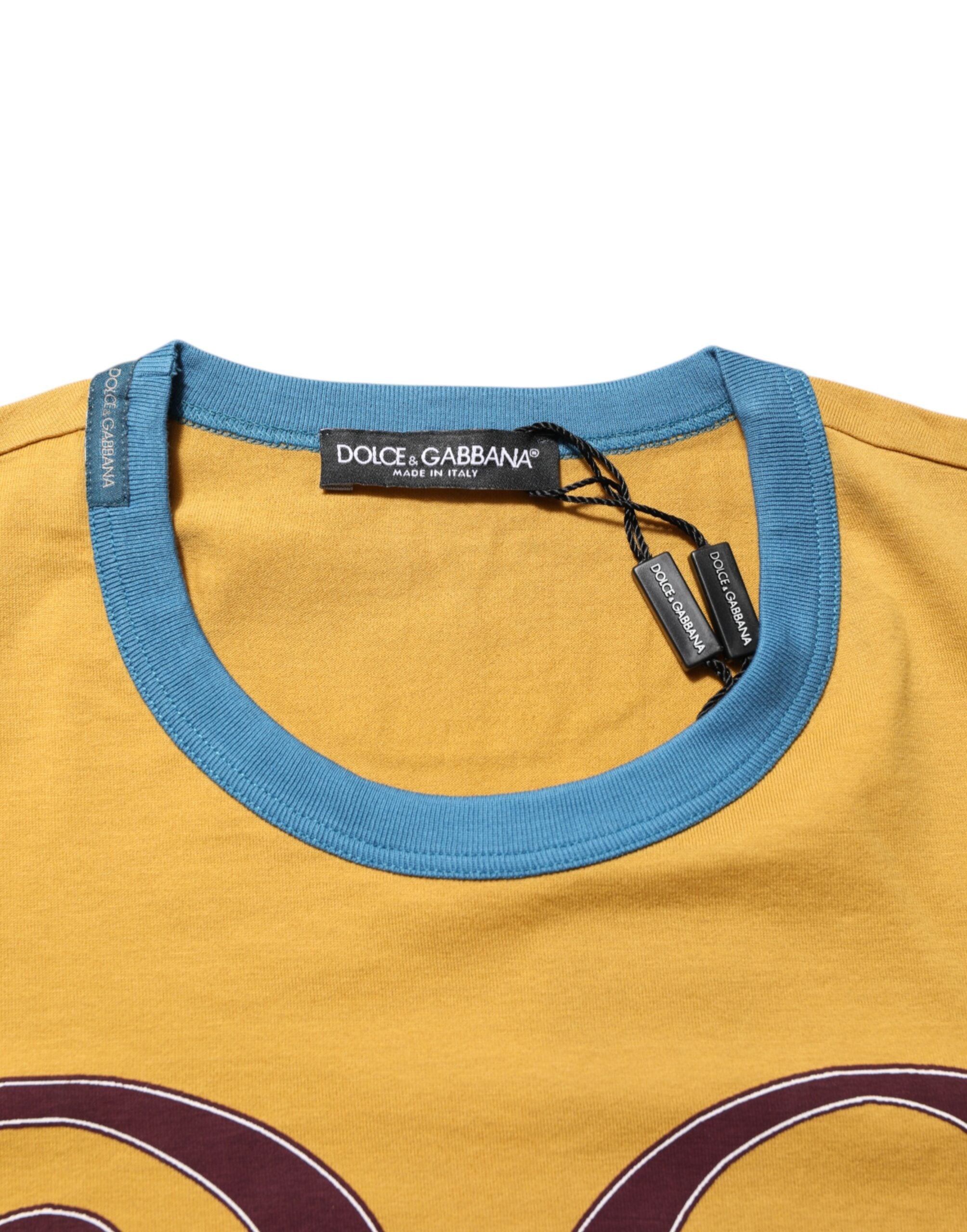 Dolce & Gabbana Yellow Logo Crew Neck Short Sleeves T-shirt -   -  Dolce & Gabbana.