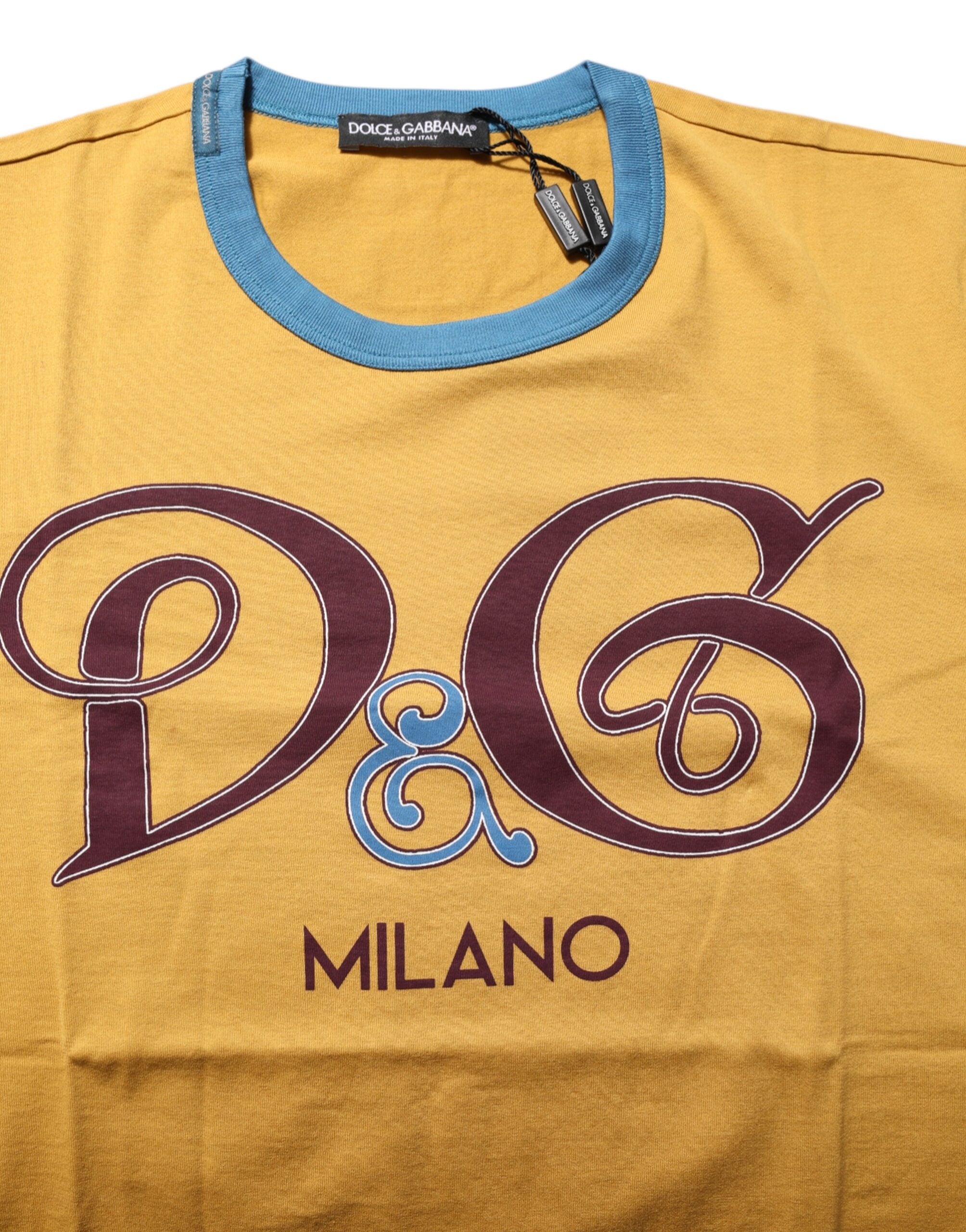 Dolce & Gabbana Yellow Logo Crew Neck Short Sleeves T-shirt -   -  Dolce & Gabbana.