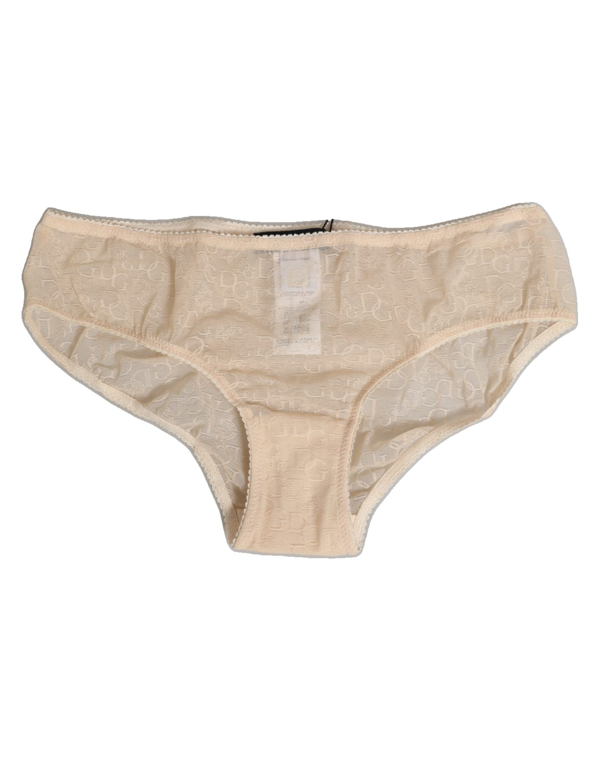 Dolce & Gabbana Beige DG Logo Lace Mid Waist Panty Underwear -   -  Dolce & Gabbana.