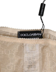 Dolce & Gabbana Beige DG Logo Lace Mid Waist Panty Underwear -   -  Dolce & Gabbana.