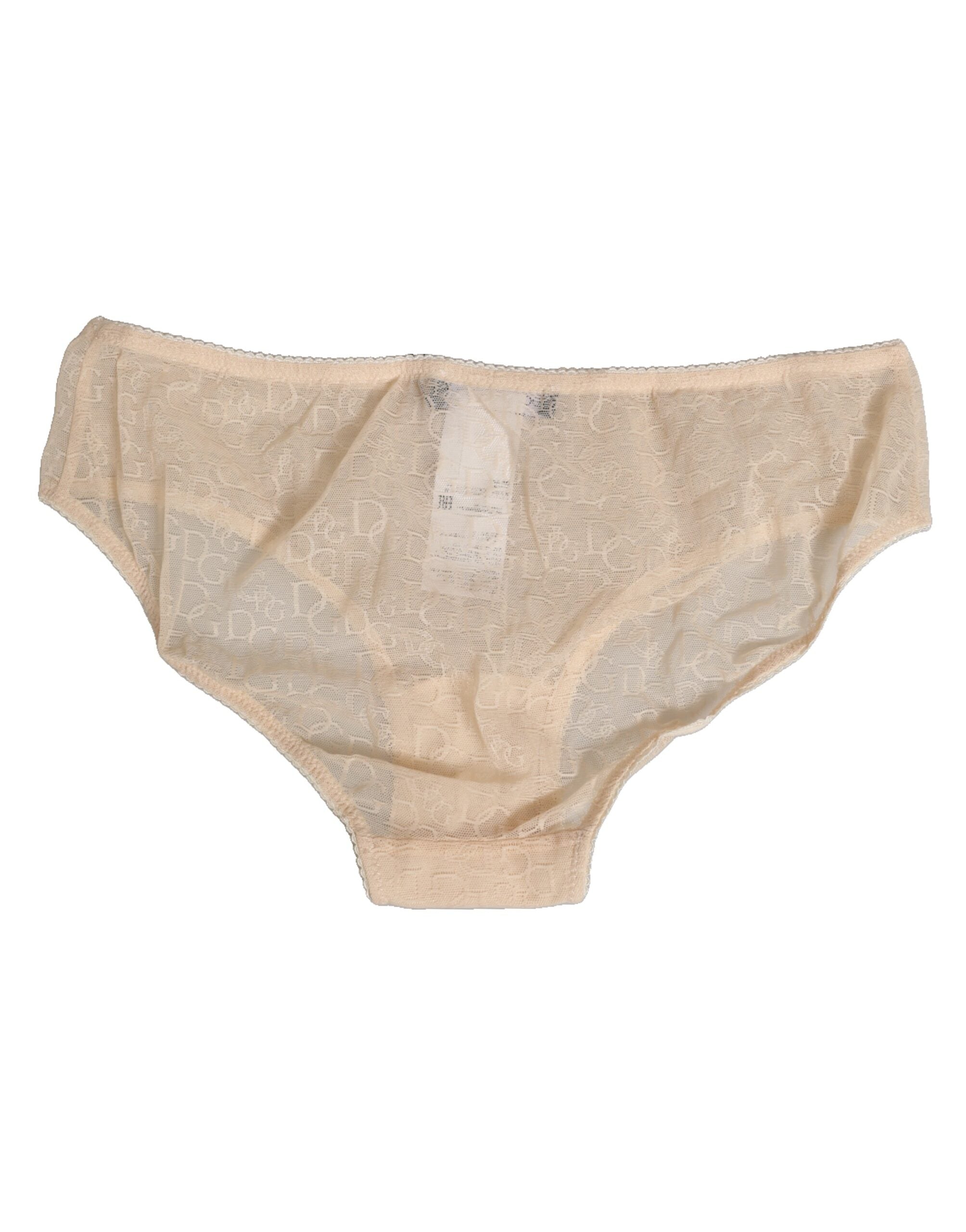 Dolce & Gabbana Beige DG Logo Lace Mid Waist Panty Underwear -   -  Dolce & Gabbana.