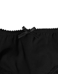 Dolce & Gabbana Black Silk Satin Floral Lace Panty Brief Underwear -   -  Dolce & Gabbana.