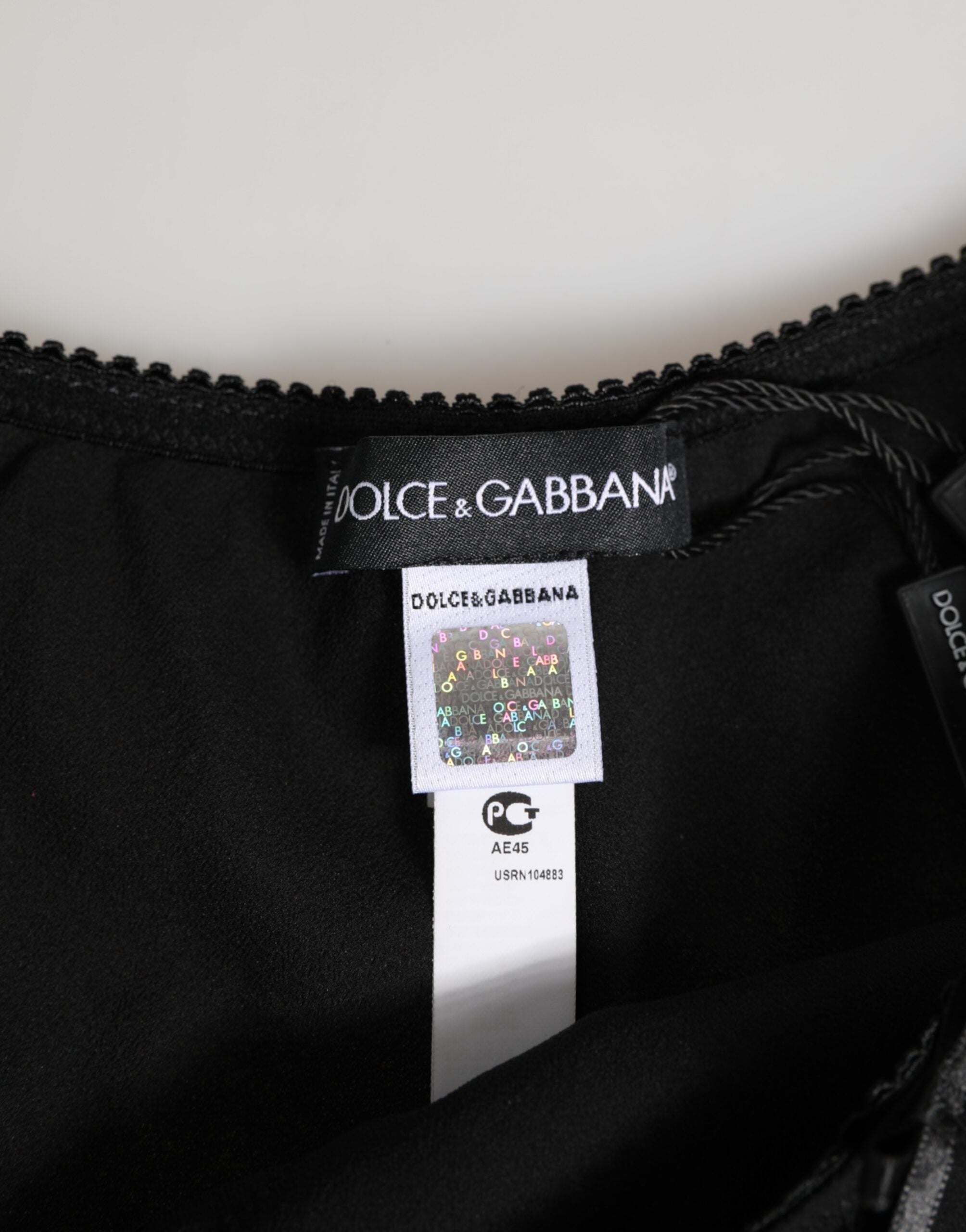 Dolce & Gabbana Black Silk Satin Floral Lace Panty Brief Underwear -   -  Dolce & Gabbana.