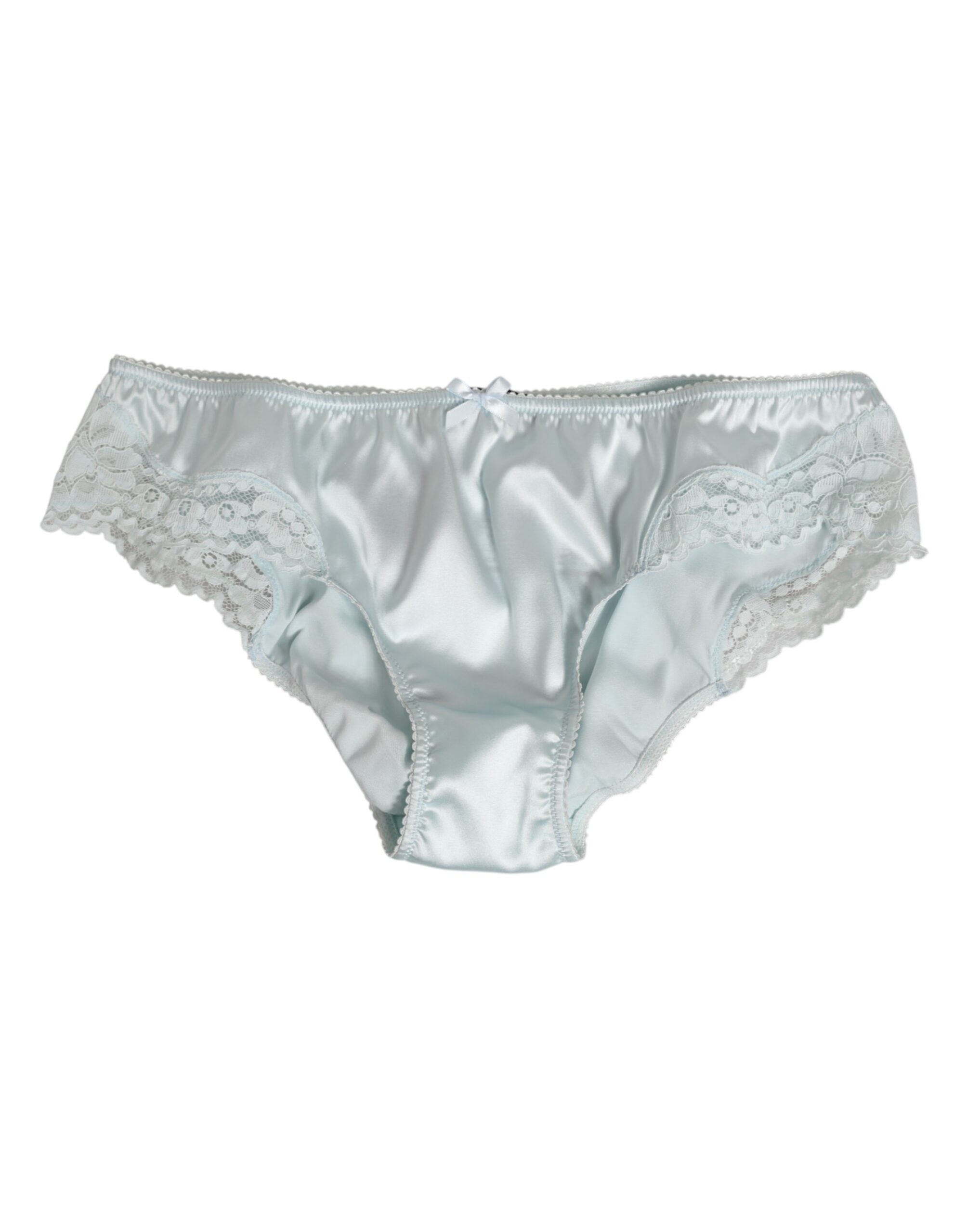 Dolce & Gabbana Gray Silk Satin Floral Lace Panty Brief Underwear -   -  Dolce & Gabbana.