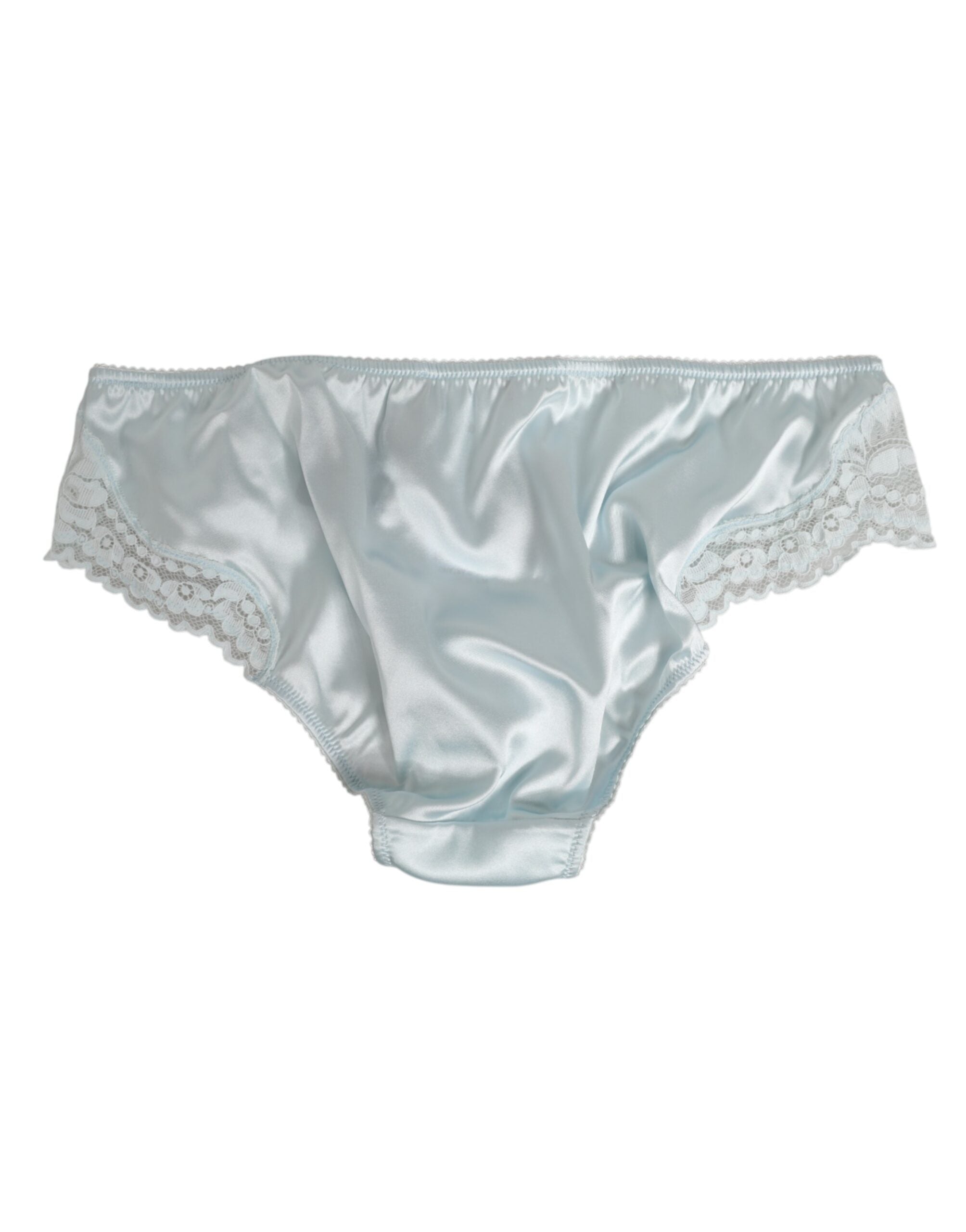 Dolce & Gabbana Gray Silk Satin Floral Lace Panty Brief Underwear -   -  Dolce & Gabbana.
