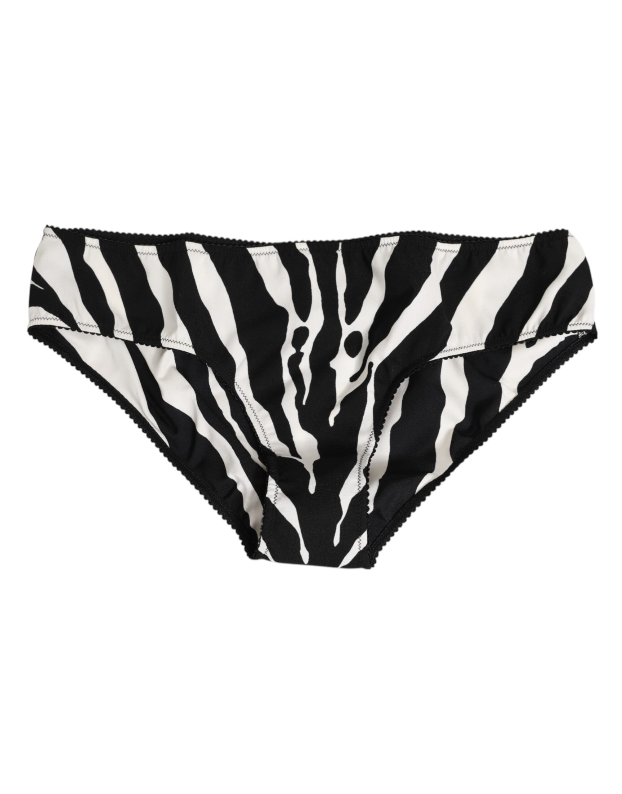 Dolce & Gabbana Black White Zebra Print Slip Briefs Underwear -   -  Dolce & Gabbana.
