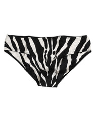Dolce & Gabbana Black White Zebra Print Slip Briefs Underwear -   -  Dolce & Gabbana.