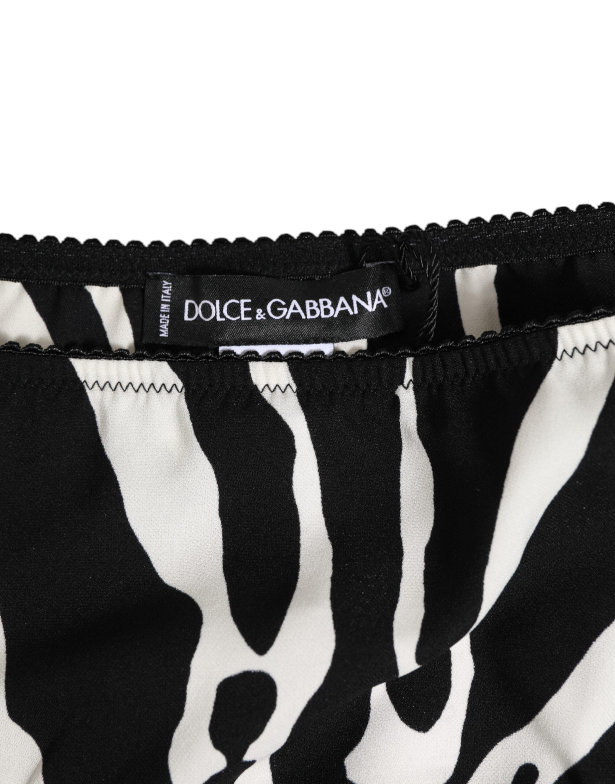 Dolce & Gabbana Black White Zebra Print Slip Briefs Underwear -   -  Dolce & Gabbana.