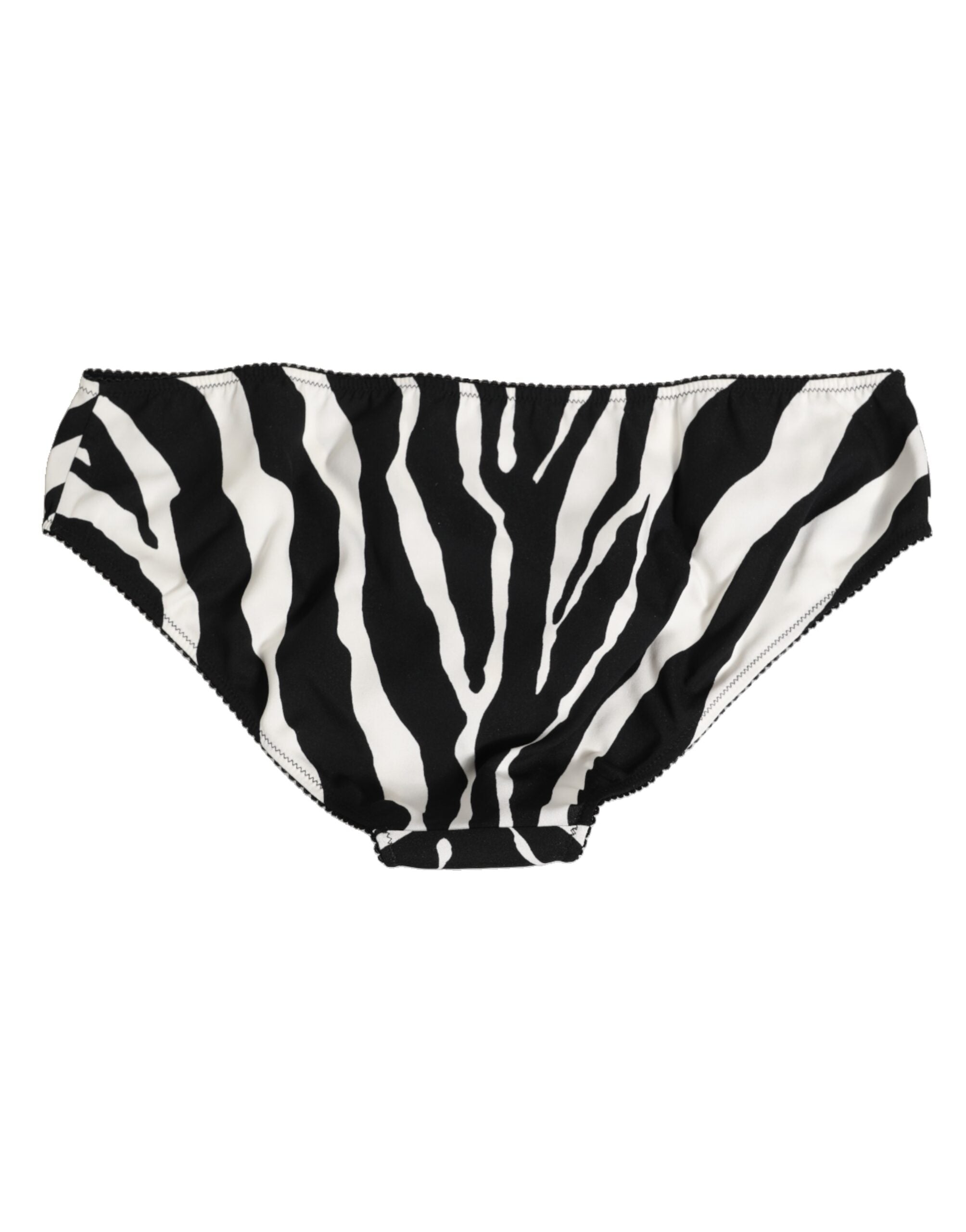 Dolce & Gabbana Black White Zebra Print Slip Briefs Underwear -   -  Dolce & Gabbana.
