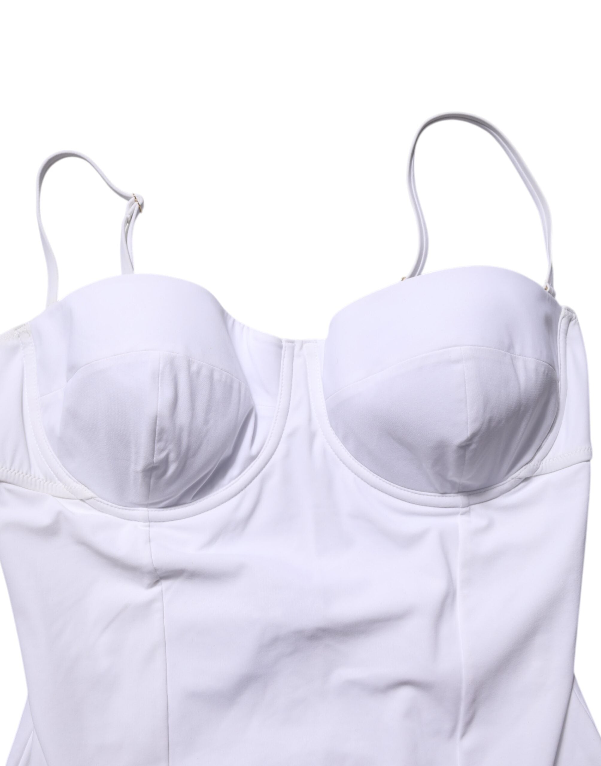 Dolce & Gabbana White Padded Balconette One Piece Swimwear -   -  Dolce & Gabbana.