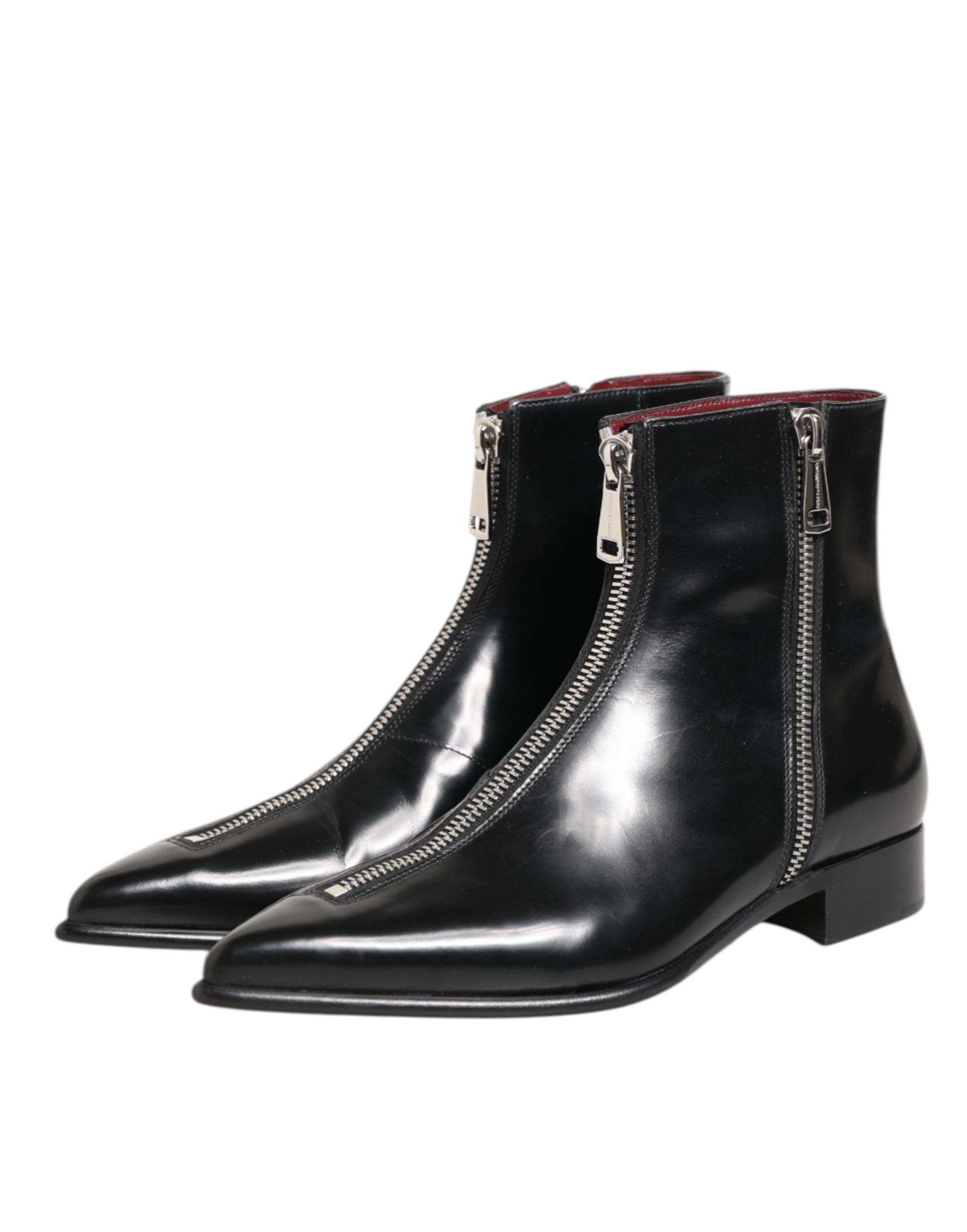 Dolce & Gabbana Black Calfskin Leather Men SHORT Boots Shoes -   -  Dolce & Gabbana.
