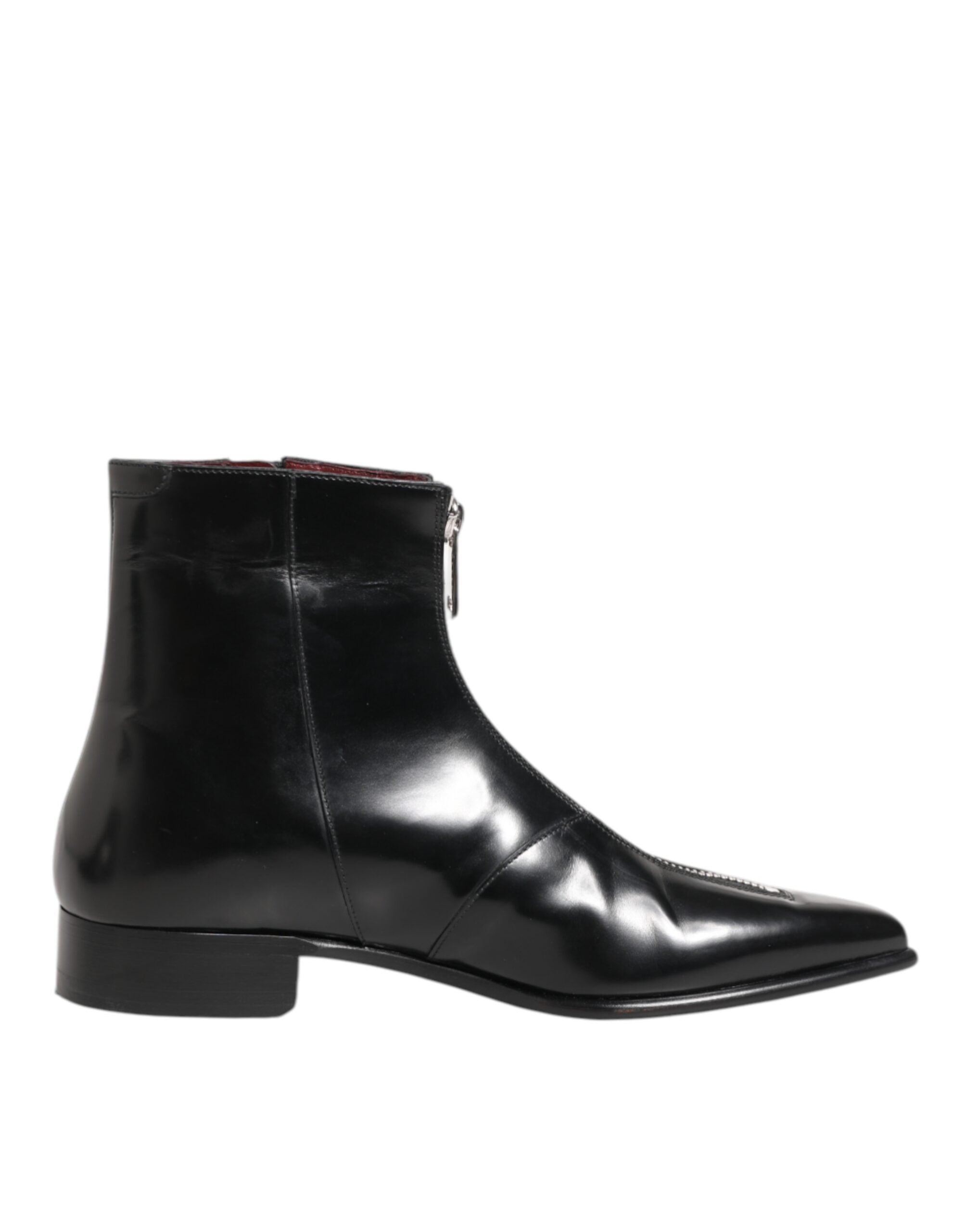 Dolce & Gabbana Black Calfskin Leather Men SHORT Boots Shoes -   -  Dolce & Gabbana.