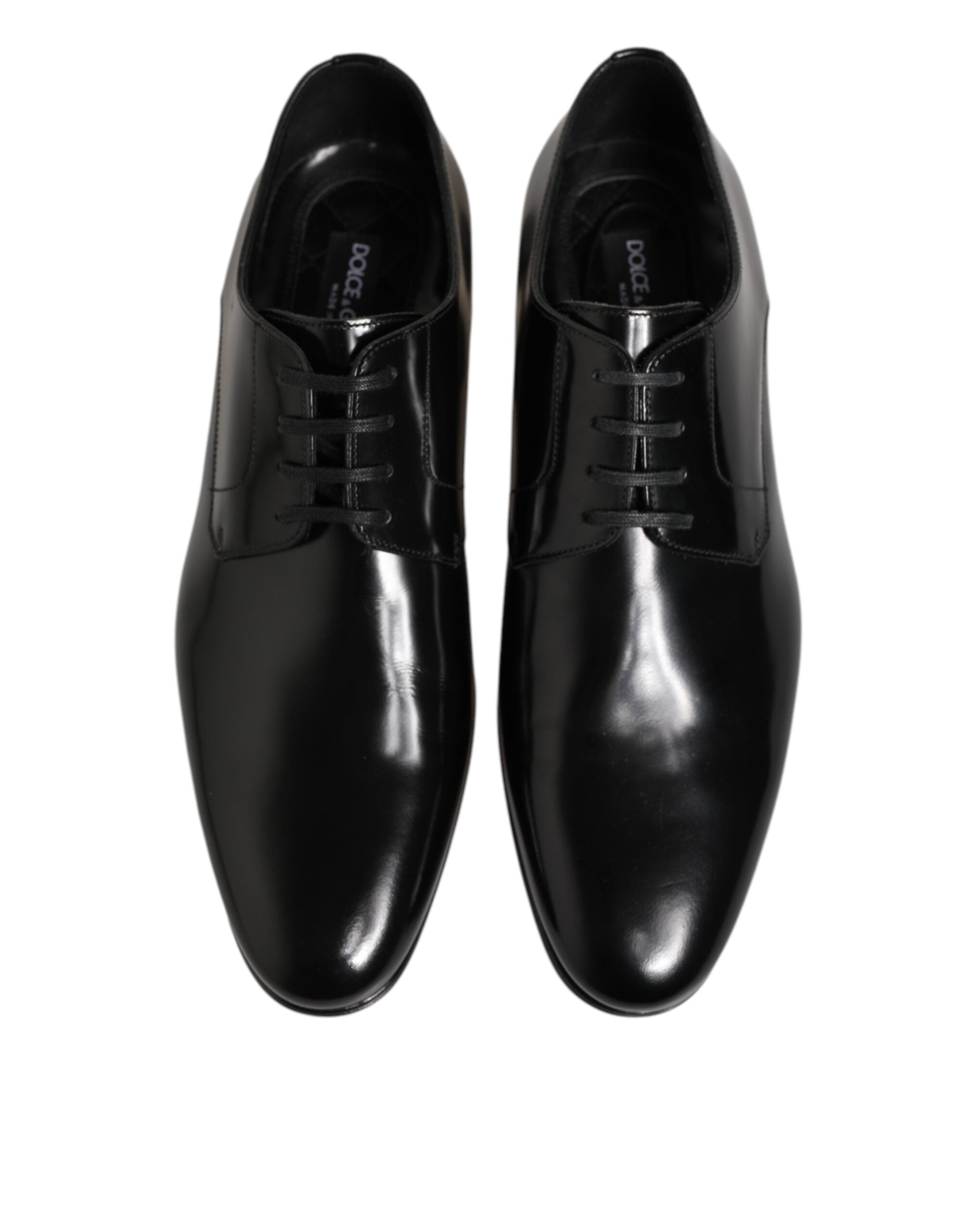 Dolce & Gabbana Black Calfskin Leather Derby Men Dress Shoes -   -  Dolce & Gabbana.