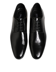Dolce & Gabbana Black Calfskin Leather Derby Men Dress Shoes -   -  Dolce & Gabbana.