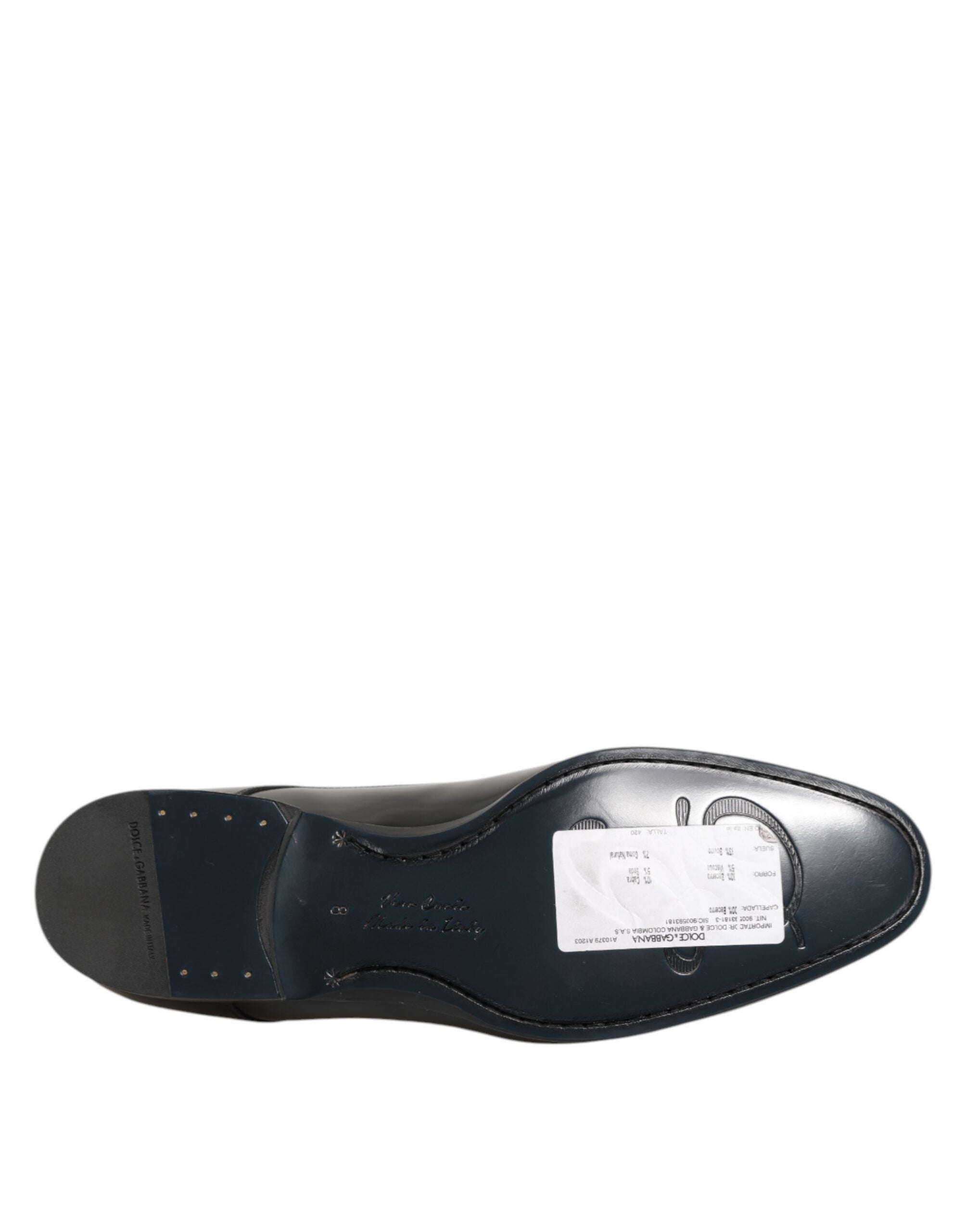 Dolce & Gabbana Black Calfskin Leather Derby Men Dress Shoes -   -  Dolce & Gabbana.