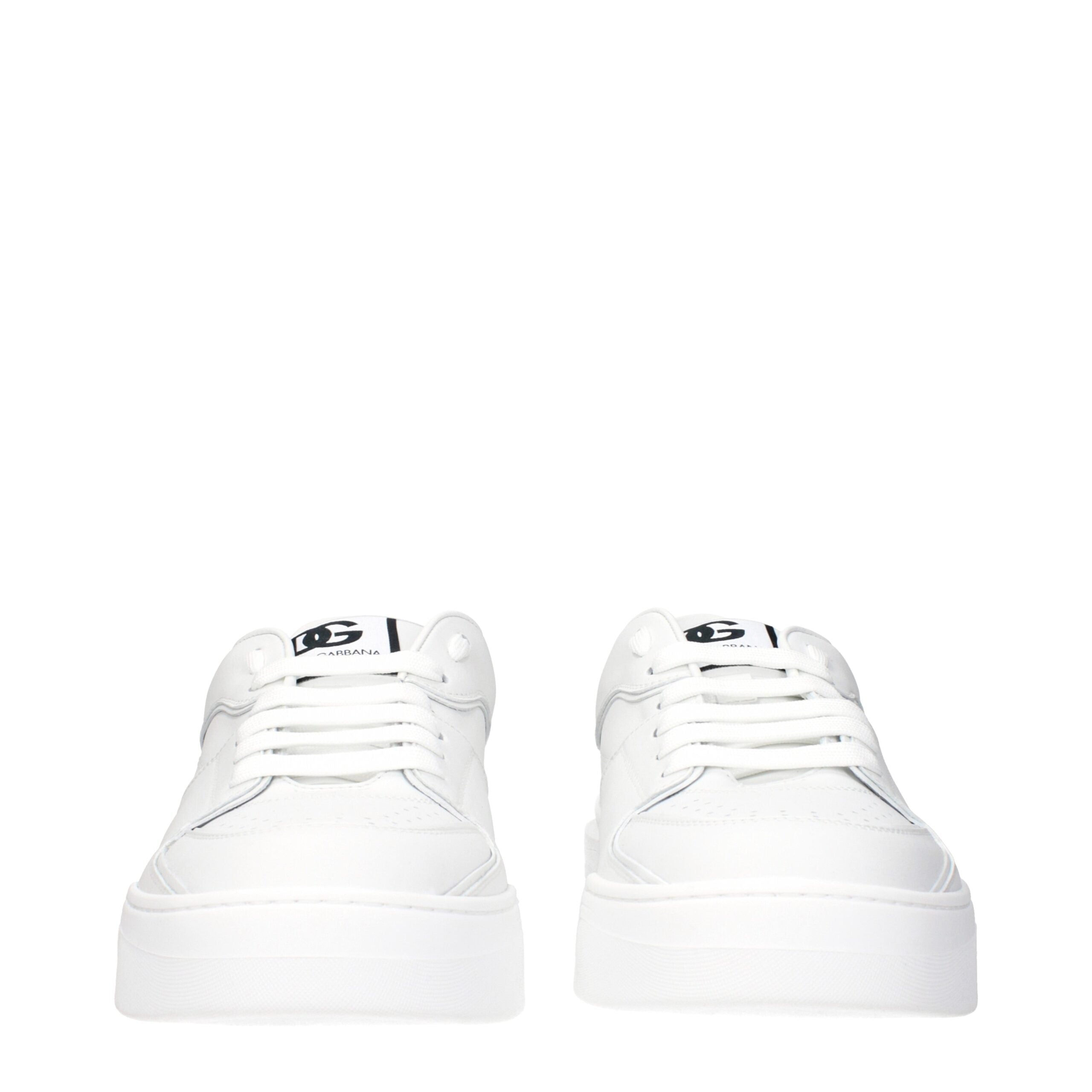 Dolce & Gabbana White Leather Low Tops -   -  Dolce & Gabbana.
