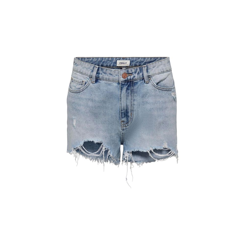 Only Light Blue Cotton Short -   -  Only.