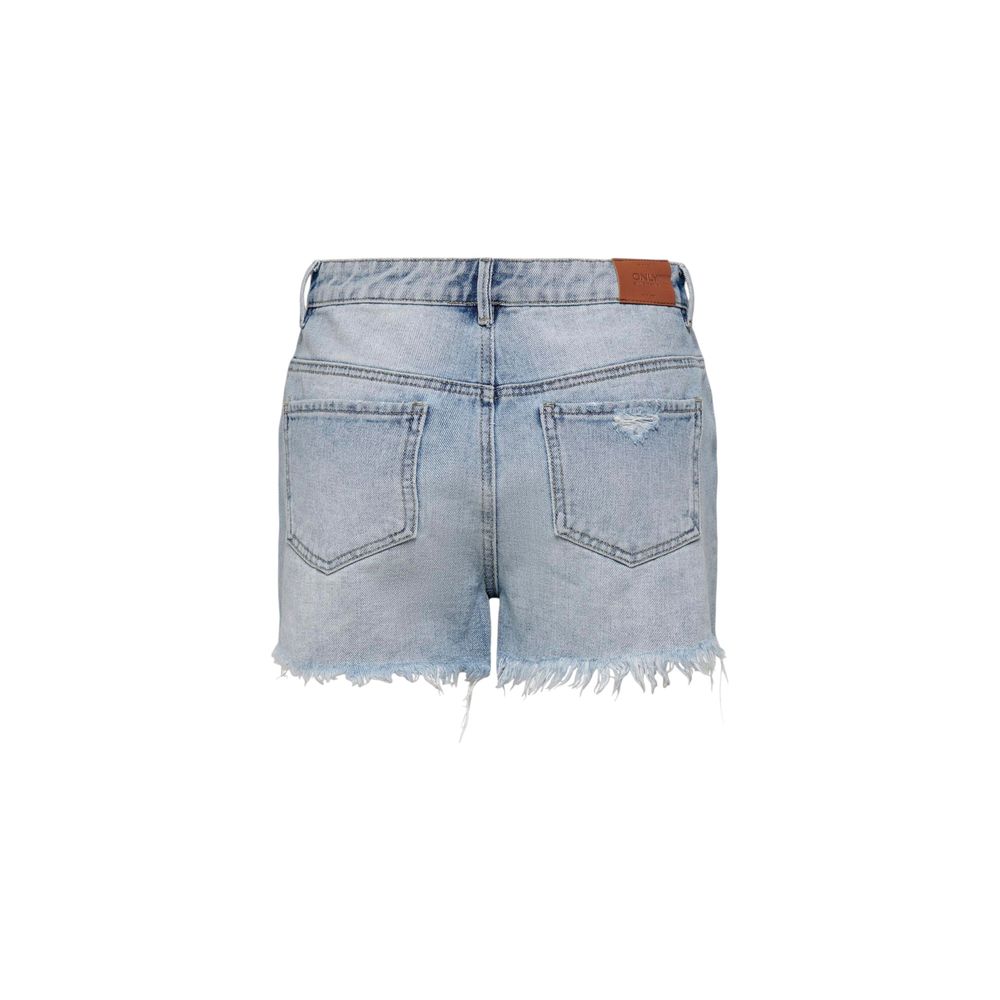 Only Light Blue Cotton Short -   -  Only.