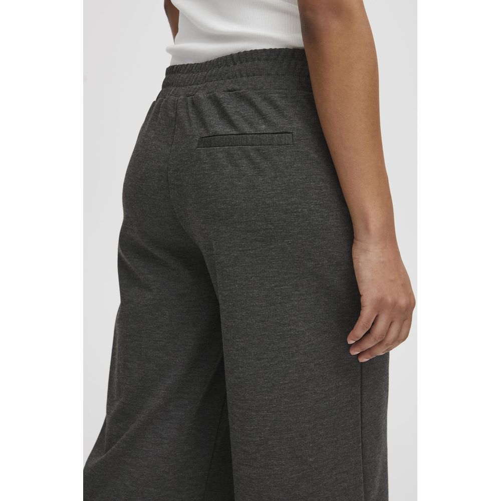 ICHI Gray Recycled Polyester Pant -   -  ICHI.