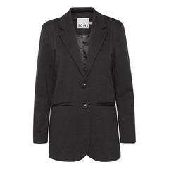 ICHI Black Recycled Polyester Blazer -   -  ICHI.
