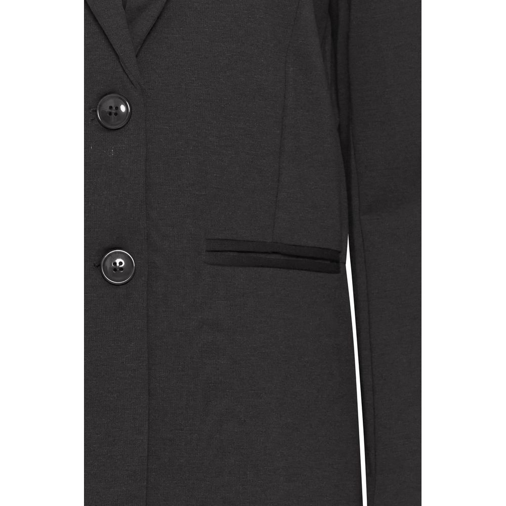 ICHI Black Recycled Polyester Blazer -   -  ICHI.