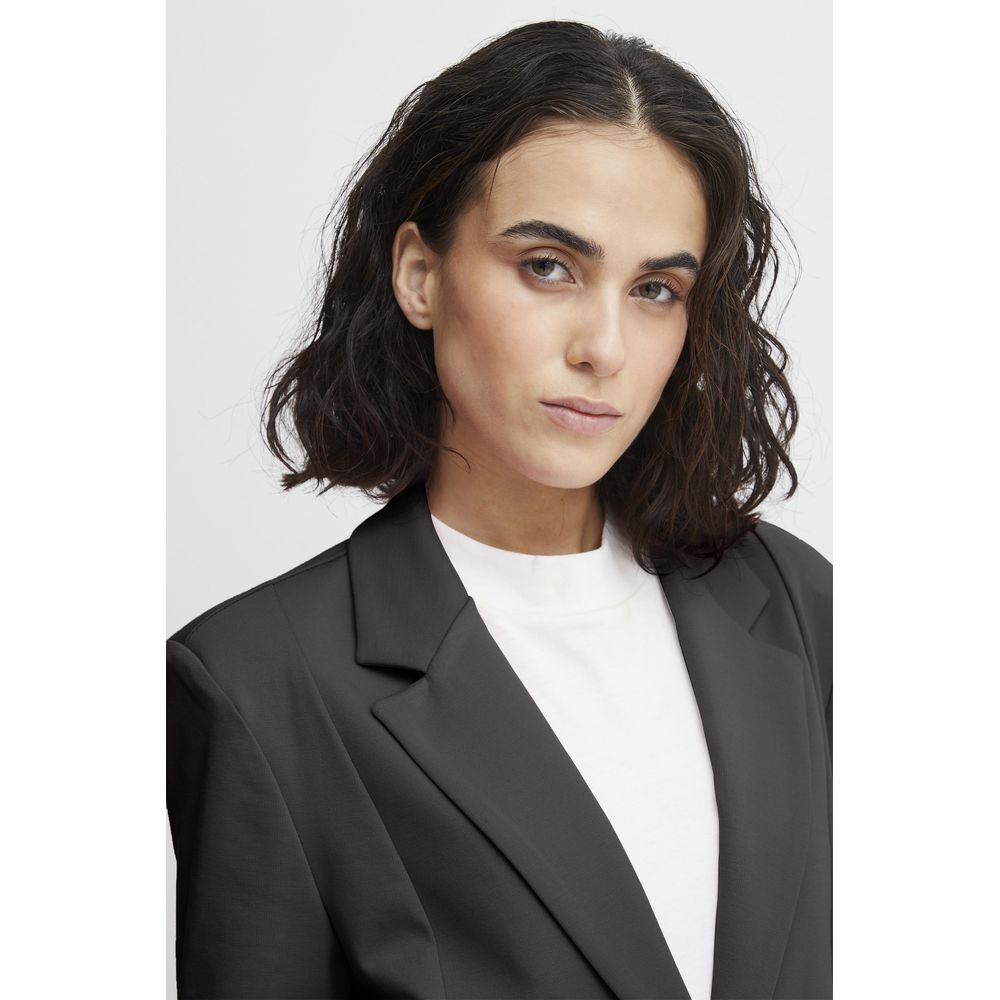 ICHI Black Recycled Polyester Blazer -   -  ICHI.