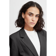 ICHI Black Recycled Polyester Blazer -   -  ICHI.