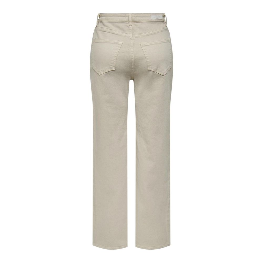 Only Beige Cotton Relaxed Fit Jean -   -  Only.