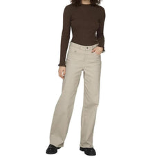 Only Beige Cotton Relaxed Fit Jean -   -  Only.