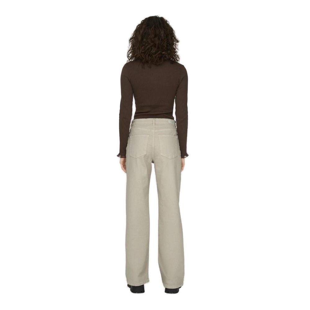 Only Beige Cotton Relaxed Fit Jean -   -  Only.