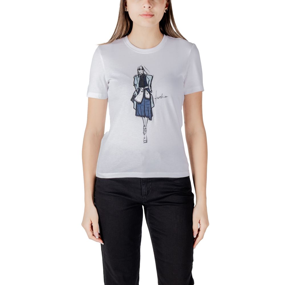 Only White Organic Cotton T-Shirt -   -  Only.